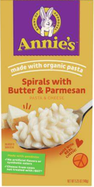 ANNIE'S 'Spirals with Butter & Parmesan' Pasta & Cheese 149 gr
